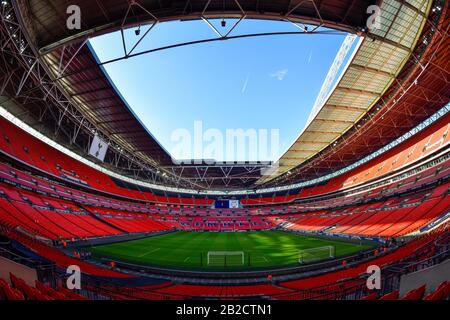Vue générale du stade de Wembley lors du 3ème match de la FA Cup entre Tottenham Hotspur contre Wimbledon au stade de Wembley, Londres Angleterre, le 07 J. Banque D'Images
