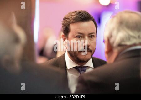 Düsseldorf, Allemagne. 02 mars 2020. René Benko, entrepreneur immobilier autrichien, parle au Ständehaus-Treff du Rheinische Post. Crédit: Marcel Kusch/Dpa/Alay Live News Banque D'Images