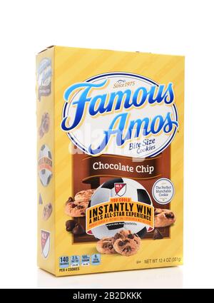 Irvine, CALIFORNIE - le 14 AOÛT 2019: Une boîte De Célèbres biscuits Amos à morsure de taille chocolat. Banque D'Images