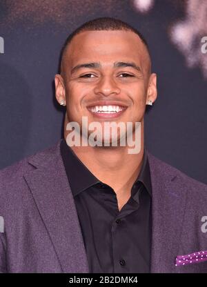 Los ANGELES, CA - MARS 01: Noah Fant assiste à la première de Warner Bros Pictures ' Le Retour ' à Regal LA Live le 01 mars 2020 à Los Angeles, Californie. Banque D'Images