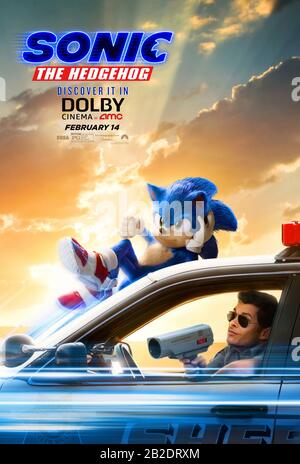 Sonic the Hedgehog (2019) réalisé par Jeff Fowler et mettant en vedette Jim Carrey, James Marsden et Neal McDonough. Sortie grand écran pour le personnage aimé de Sega Games. ***USAGE ÉDITORIAL SEULEMENT*** crédit : BFA / Paramount Pictures Banque D'Images