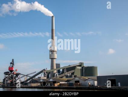 Randers, Danemark - 5 mai 2018 : centrale d'énergie Verdo. Verdo est une société d'énergie de Randers. La société produit et distribue à la fois electri Banque D'Images