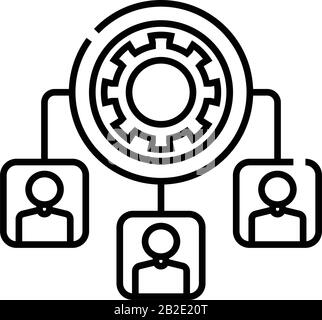 Icône de ligne des capacités du personnel, signe du concept, illustration vectorielle du contour, symbole linéaire. Illustration de Vecteur