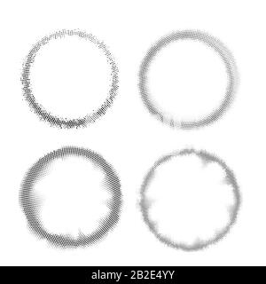 Jeu de quatre cadres demi-tons vectoriels en cercle noir pour votre logo ou tout autre modèle Illustration de Vecteur