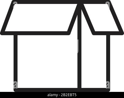 Modèle d'icône de boîte en carton d'emballage noir modifiable. Emballage carton icône symbole boîte plate illustration vectorielle pour la conception graphique et web. Illustration de Vecteur