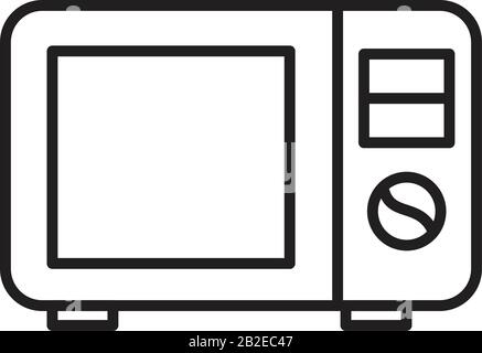 Modèle d'icône de four à micro-ondes noir modifiable. Symbole d'icône de four à micro-ondes illustration vectorielle plate pour la conception graphique et Web. Illustration de Vecteur