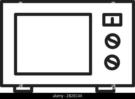 Modèle d'icône de four à micro-ondes noir modifiable. Symbole d'icône de four à micro-ondes illustration vectorielle plate pour la conception graphique et Web. Illustration de Vecteur