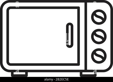 Modèle d'icône de four à micro-ondes noir modifiable. Symbole d'icône de four à micro-ondes illustration vectorielle plate pour la conception graphique et Web. Illustration de Vecteur