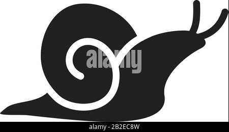 Modèle d'icône d'escargot couleur noire modifiable. Icône représentant un escargot illustration vectorielle plate pour la conception graphique et Web. Illustration de Vecteur
