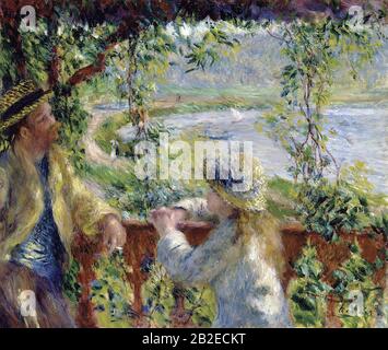 Par l'eau (Près du lac) (Circa 1880) - Peinture du XIXe siècle par Pierre-Auguste Renoir - très haute résolution et image de qualité Banque D'Images