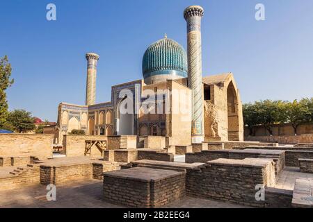 Mausolée de Gur-e-Amir, Gur-Emir, Samarkand, Ouzbékistan, Asie centrale, Asie Banque D'Images