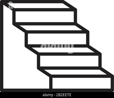 Modèle d'icône Escaliers couleur noire modifiable. Icône Escaliers illustration vectorielle plate pour la conception graphique et web. Illustration de Vecteur