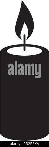 Modèle d'icône bougie couleur noire modifiable. Symbole bougie illustration vectorielle plate pour la conception graphique et web. Illustration de Vecteur