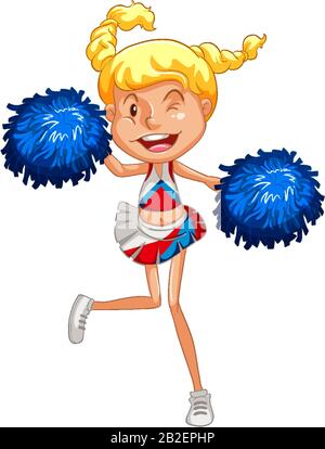 Faire de l'athlète du cheerleading sur fond blanc illustration Illustration de Vecteur