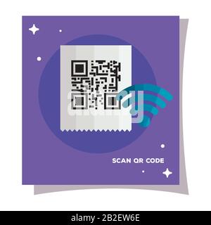 papier qr code et design vectoriel wifi Illustration de Vecteur