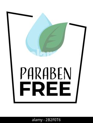 Pas d'icône isolée de paraben, de cosmétiques ou d'étiquettes de shampooing Illustration de Vecteur