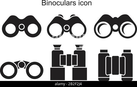 Modèle d'icône de jumelles noir modifiable. Jumelles icône icône symbole illustration vectorielle plate pour la conception graphique et web. Illustration de Vecteur