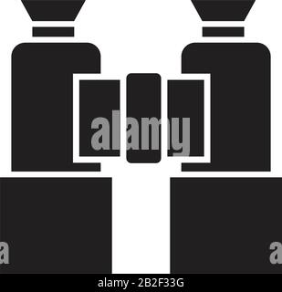 Modèle d'icône de jumelles noir modifiable. Jumelles icône icône symbole illustration vectorielle plate pour la conception graphique et web. Illustration de Vecteur