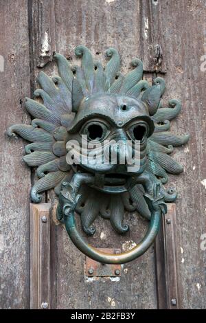 Knocker Sanctuary à la porte de la cathédrale de Durham Banque D'Images