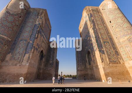 Palais AK Saray, le matin, Shahrisabz, ou Shakhrisabz, région de Qashqadaryo, Ouzbékistan, Asie centrale, Asie Banque D'Images