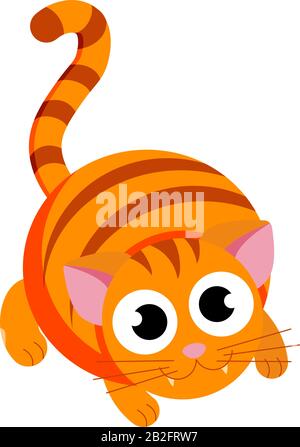 chat gras dans une image vectorielle de style plat. Personnage de dessin animé. Illustration du brut vectoriel plat sur fond blanc Illustration de Vecteur