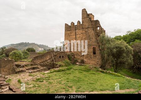 Palais d'Iyasu I dans l'enceinte royale (Fasil Ghebbi) à Gonder, Ethiopie Banque D'Images