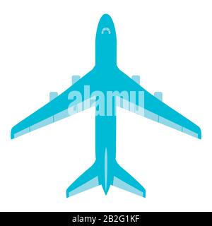 Avion passager volant sur fond blanc Illustration de Vecteur