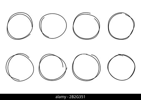 Jeu de cadres de cercle dessiné à la main. Eps10 du vecteur Illustration de Vecteur