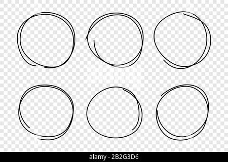 Jeu de cadres de cercle dessiné à la main. Eps10 du vecteur Illustration de Vecteur