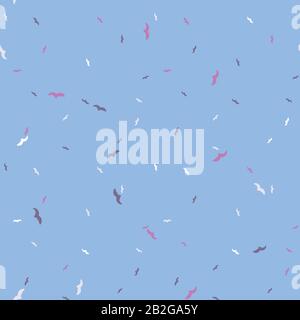 oiseaux volants simples sans coutures vecteur bleu modèle Illustration de Vecteur