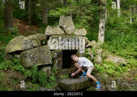 Weißmainquelle, Ochsenkopf, Fichtelgebirge, Oberfranken, Bayern, Allemagne Banque D'Images