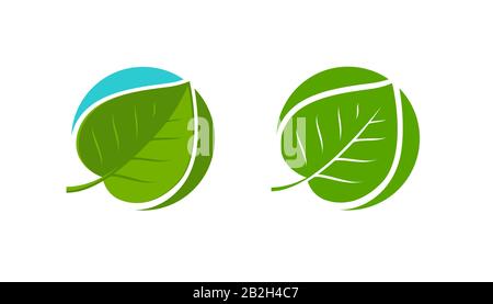 Logo feuille verte. Illustration de vecteur de symbole naturel ou organique Illustration de Vecteur