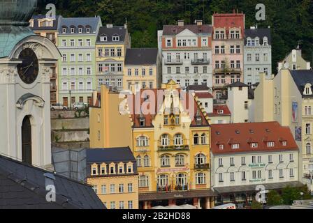 Altbauten, Kurzentrum, Karlsbad, République Tchèque Banque D'Images