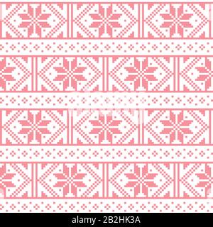 Fair Isle traditionnel style knitwear seamless vector pattern dans l'Ecosse, tricotés avec des flocons de conception répétitives Illustration de Vecteur