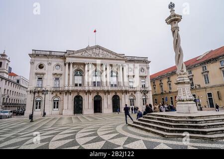 Hôtel de ville de Lisbonne situé sur la place municipale, Lisbonne, Portugal Banque D'Images