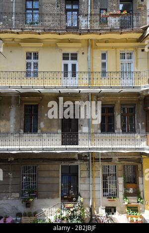 , Altbau Sziv utca, Budapest, Hongrie Banque D'Images