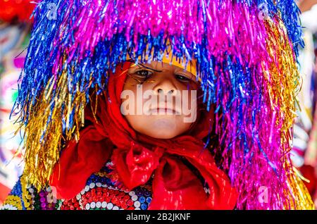 Février 2020, Carnaval Brésilien. Culture populaire, rencontre de 'Maracatus de baque solto' ('rural maracatu'), musique et danse typique de Pernambuco. Banque D'Images