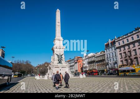 Monumento aos Restauradores (Monument aux restaurateurs) est un monument situé sur la place Restauradores à Lisbonne, Portugal. Le monument commémore t Banque D'Images