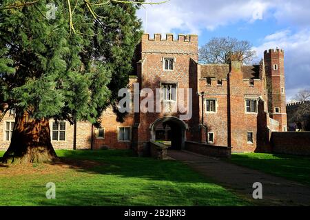 Buckden Towers - ancien palais historique de l'évêque à Cambridgeshire Banque D'Images