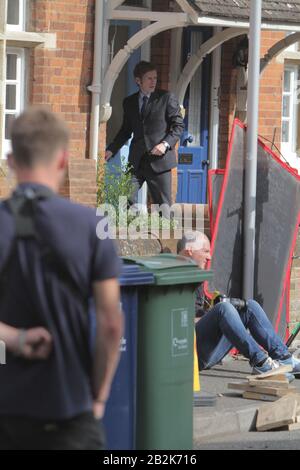 Shaun Evans joue le jeune inspecteur Morse dans la série ITV drame Endeavour (A Morse prequel) photographié filmant la 7ème série à Oxford le 18 août 2019 (image de crédit©Jack Ludlam) Banque D'Images