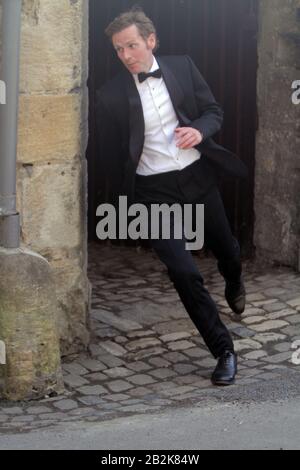 Shaun Evans joue le jeune inspecteur Morse dans la série ITV drame Endeavour (A Morse prequel) photographié filmant la 7ème série à Oxford le 18 août 2019 (image de crédit©Jack Ludlam) Banque D'Images