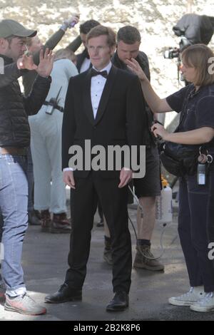 Shaun Evans joue le jeune inspecteur Morse dans la série ITV drame Endeavour (A Morse prequel) photographié filmant la 7ème série à Oxford le 18 août 2019 (image de crédit©Jack Ludlam) Banque D'Images