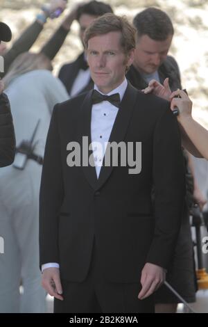 Shaun Evans joue le jeune inspecteur Morse dans la série ITV drame Endeavour (A Morse prequel) photographié filmant la 7ème série à Oxford le 18 août 2019 (image de crédit©Jack Ludlam) Banque D'Images