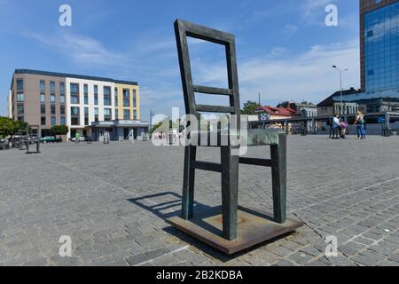 Mahnmal, Platz der Ghettohelden, Krakau, Pologne Banque D'Images