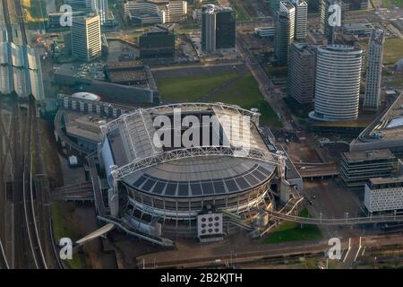 stade d'amsterdam vue aérienne de l'avion Banque D'Images