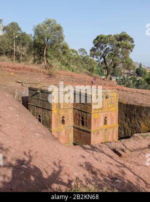 Église Saint-Georges (Bet Giyorgis) - une des églises de la rocheuse - à Lalibela, en Ethiopie Banque D'Images