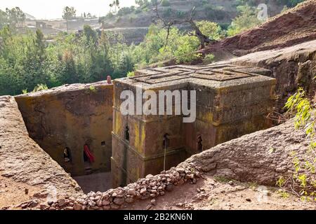 Église Saint-Georges (Bet Giyorgis) - une des églises de la rocheuse - à Lalibela, en Ethiopie Banque D'Images