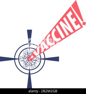Bactéries du coronavirus Icône de cellule, nouvelles Bactéries du coronavirus concept de vaccin contre le coronavirus Illustration de Vecteur