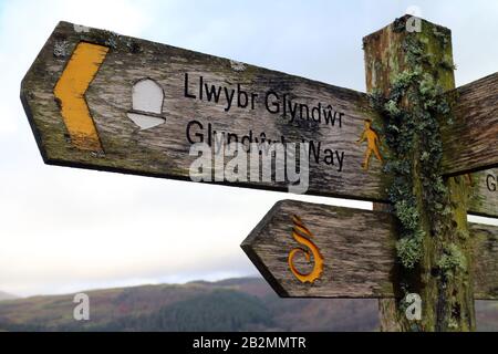 The Owain Glyndwr Way, Machynlleth, Powys, Pays De Galles, Royaume-Uni Banque D'Images