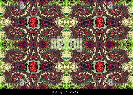 la conception de géocodage multicolore permet de reproduire des tuiles avec beaucoup de détails - rouge violet vert rose et noir Banque D'Images